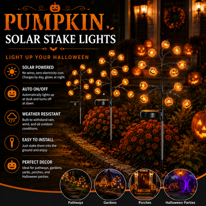 🎃 Last Day 50% OFF – Solar Pumpkin Stake Lights for a Spooky Halloween Yard 👻