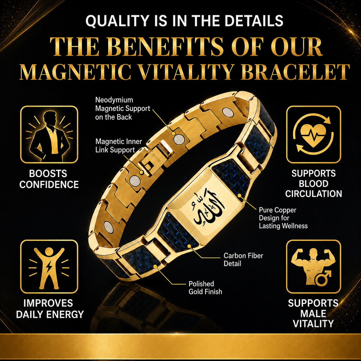 🔥💪Men’s Strength & Vitality Bracelet💯💌Upgrade Your Energy, Style, and Confidence