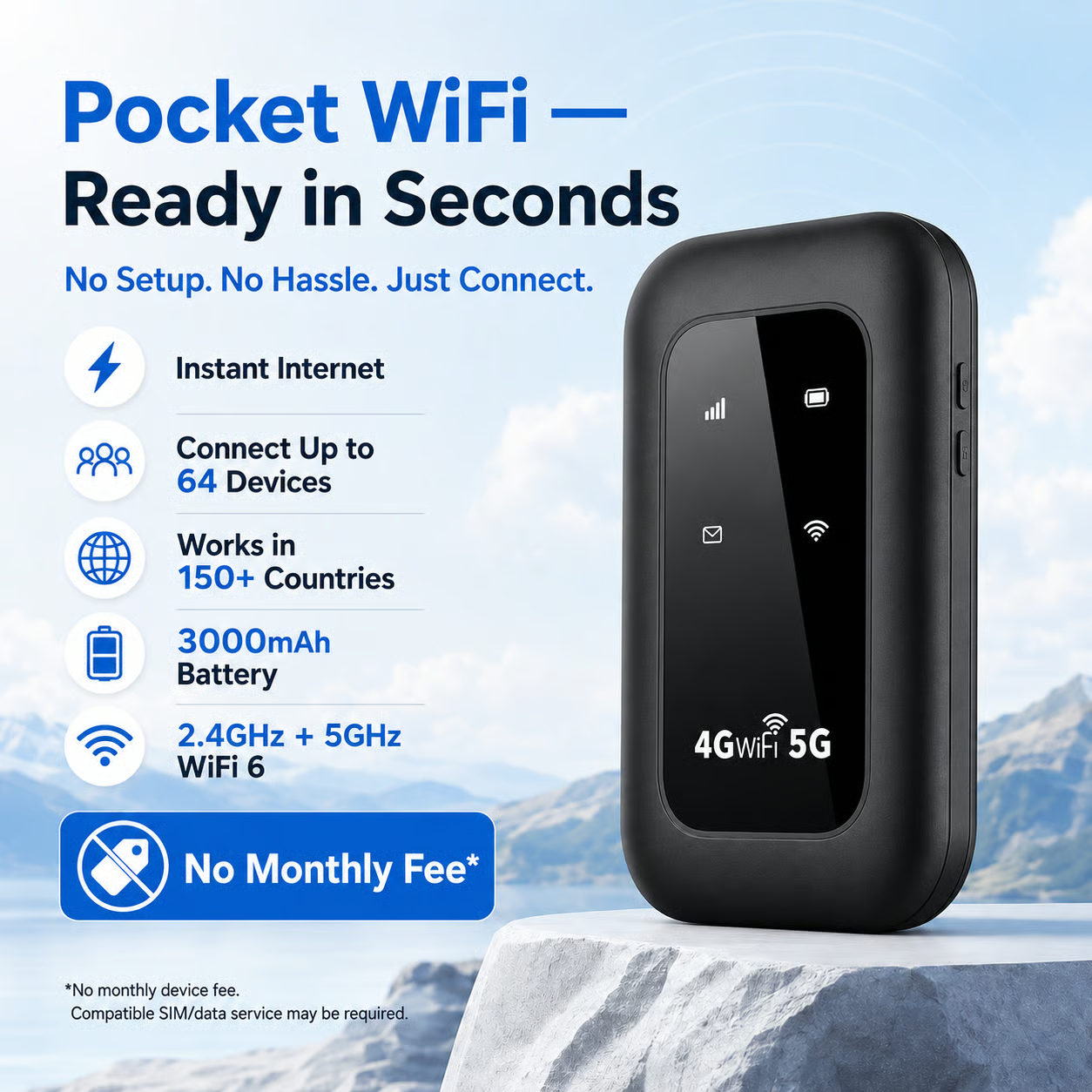 📶⚡Pocket WiFi 6 — Ready in Seconds No Setup. No Hassle. Just Connect.